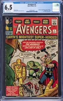 1963 Marvel Comics "Avengers" #1 - (Origin & 1st Appearance of the Avengers) - CGC 6.5 Off White Pages